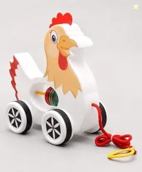 Mini Steps Pull Along Chicken Toy - Toddler Walking Toy, Fun & Educati