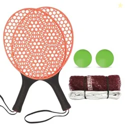 Amazon Brand - Jam & Honey Honeycomb Paddle Racket Set with Net 2 Rack