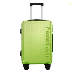 20 Inch Green ABS Zippered Luggage Set Lightweight with Telescopic Han