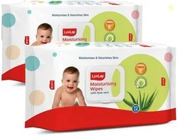 LuvLap Paraben Free wipes for baby with Aloe Vera, with Lid (Pack...mo