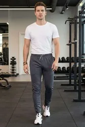 ANAND Men Solid Grey Track Pants