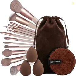 Vidhmahi 17Pc Makeup Kit Set - 13 Brushes, 3 Blenders & Clean Spo...mo