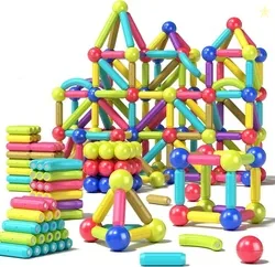 HeyKids 36 PCs Magnetic Building Stick Blocs For Kids, Activities...mo