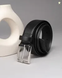 LOUIS PHILIPPE Textured Leather Belt with Buckle Closure