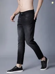 BREXX Men Slim Mid Rise Black Jeans