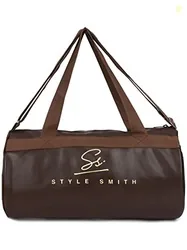 Brown Faux Leather Sports Duffel Gym Bag (22 Ltrs)