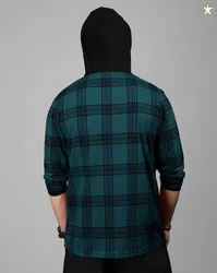 EYEBOGLER Checked Button-Down Shirt with Hoodie