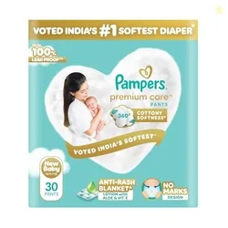 Pampers Premium Care Pant Style Baby Diapers XS 30 Count | No Marks De
