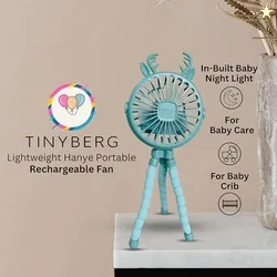 TINYBERG Handheld Portable USB Fan For Baby Strollers, Baby Crib, Baby