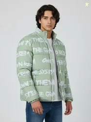 glitchez Mock Collar Oversized Padded Jacket