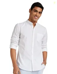 Amazon Brand - Symbol Men's Cotton Shirt | Chinese Collar | Casual | P