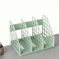 Pal Enterprise 3 Compartments Plastic File Rack (Green)