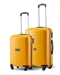 SNITCH Loop 2Pc Set Yellow Polypropylene Hard Travel Suitcase - Trolle