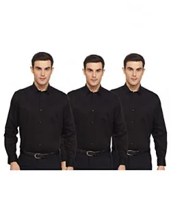 Amazon Brand - Symbol Men's Solid Regular Shirt (Pack of 3) (SS20-SYM-