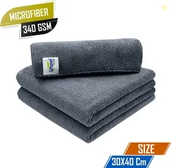 SOFTSPUN Microfiber Vehicle Washing  Cloth (Pack Of 3, 340 GSM)