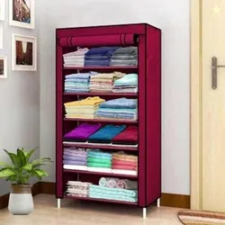 Ryuga PP Collapsible Wardrobe (Finish Color - Maroon, DIY(Do-It-Y...mo