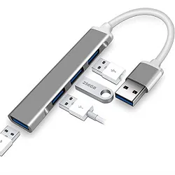 STRIFF 4-in-1 Hub Multiport Adapter, USB Hub with Aluminium Shell, 1 x