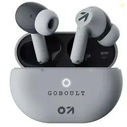 GOBOULT K40 True Wireless in Ear Earbuds with 48H Playtime Clear Calling 4 Mics, 45ms Low Latency Gaming, 13mm Bass Drivers, Type-C Fast Charging, Bluetooth 5.3 Ear Buds (Ivory White)
