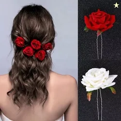 singh pretty Flower Hair Pin Hair Clip For Women 6 red and 6 whit...mo