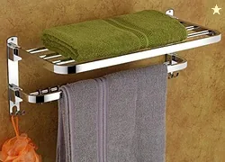 iSTAR Stainless Steel 2 Tier Foldable Towel Rack with Hooks | Durable