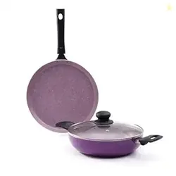 Wonderchef Valencia Plus Non-Stick Cookware 3 Piece Set | Kadhai Glass