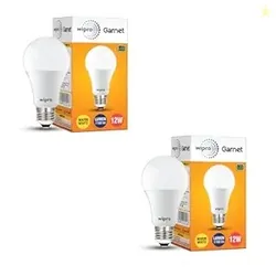 wipro Garnet Base E27 12-Watt LED Bulb (Pack of 2 Yellow)