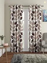 Cortina 2 Piece Floral Design Panel Eyelet Polyester Door Curtains - 7