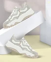 RED TAPE Sneakers For Women (White, Beige, Grey , 5)