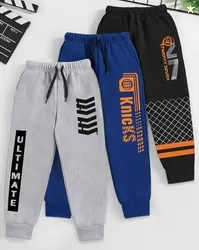 TRAMPOLINE Pack of 3 Girls Typographic Print Joggers with Drawstring W