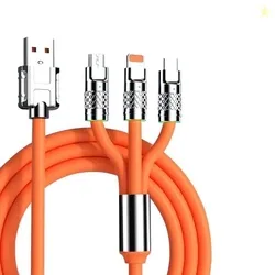 3 In 1 Fast Charging Data Cable120W Portable Charger Cord With Usb Typ