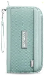 POPCUBE Large Polyester Travel Passport Cover for Men & Women with RFI