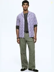 H&M Exclusive Collection Blue Regular Fit Cotton Checked Shirt