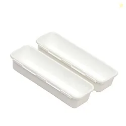Cutting EDGE Interlocking Drawer Organizer Big(Set of 2, White) | Plas