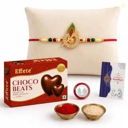 Oblivion Designer Murli Flute Rakhi for Brother with Choco Beats Chocolate 32gm, Pooja Coin, Roli Chawal & Card | Rakhi with Chocolate Combo for Raksh
