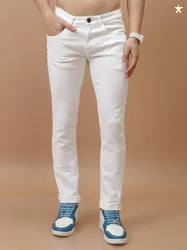 HIGHLANDER Men Regular Mid Rise White Jeans