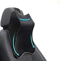 upsimples Car Seat Headrest Neck Rest Cushion Car Neck Pillow Durable 100% Pure Memory Foam Neck Pillow With Breathable (Car Neck Pillow 1Pcs), Black