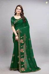 ETHNICRANG Embroidered, Self Design Daily Wear Chiffon Saree (Dar...mo