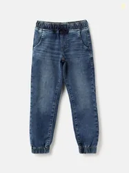 United Colors of Benetton Boys Mid-Rise Heavy Fade Cotton Jogger Jeans
