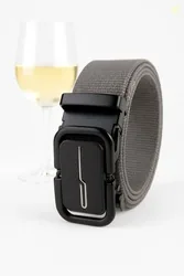 BPRIDE Men Casual, Evening, Formal, Party Grey Nylon Belt