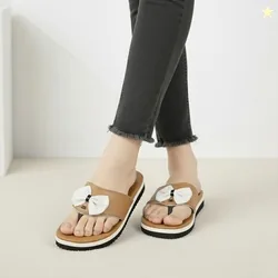 OVEE Women Slides (Tan , 6)
