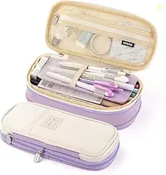 FINEMOE Large Pencil Case Stationery Items for Girls and Boys Canvas B