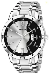 HMXT-1 Silver Day & Date Stainless Steel Analog Watch for Men | Day an