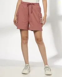 TEAMSPIRIT Women Typographic Print Relaxed Fit Cargo Shorts