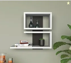 Furniture Caf Modern Wooden Wall Mounted Shelf  Stylish Floating Displ