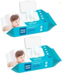 MeeMee Caring Baby Wet Wipes with lid, 72 Pcs (Aloe Vera, Pack of...mo