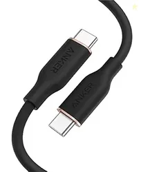 Anker Type C to Type C 100W Flow Cable 3ft Black, Powerline III Flow Cable, Super Fast Charging Cable (50% Charge in 30 mins), 25X More Durable, Data Sync Compatibility & Power Delivery (PD)