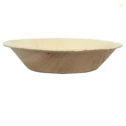 Clazkit (50) Pack Areca Round Palm Leaf Bowl | Like Wooden Bamboo | Ec