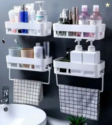QXORE Without Drilling Organizer (4 Shelf+2 Towel Hanger) Plastic...mo