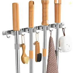 JIALTO Adhesive Broom Holder and Mop Organizer | Mop Holder For Wall W