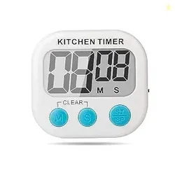 Digital Kitchen Timer & Stopwatch Countdown Large Digits, Loud Alarm,